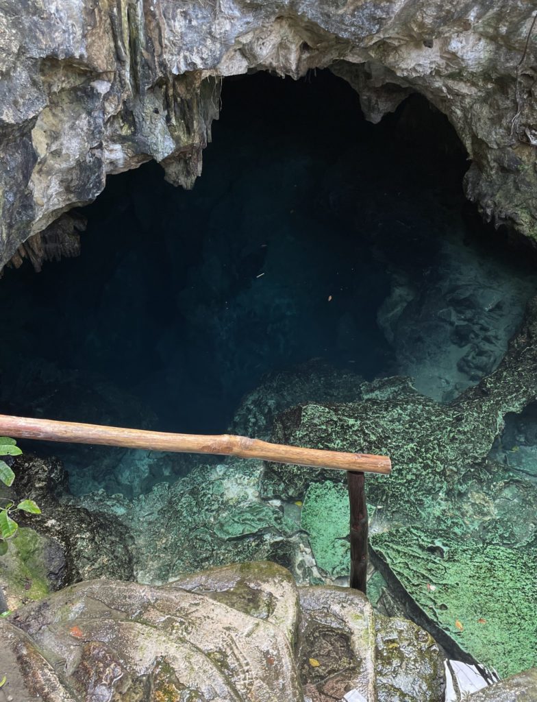 Stairs leading to a Cenote in Tulum 