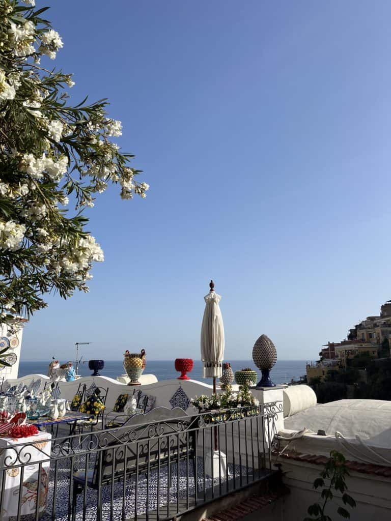 stunning seaviews from a balcony in Positano, Italy