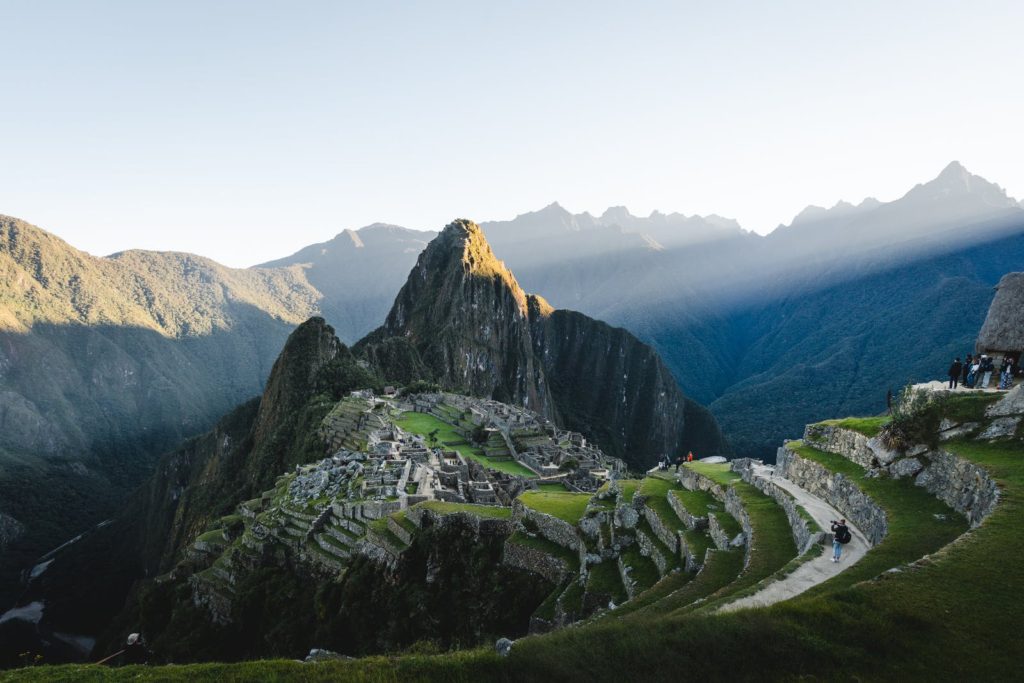 Aerial view of Machu Picchu in Peru