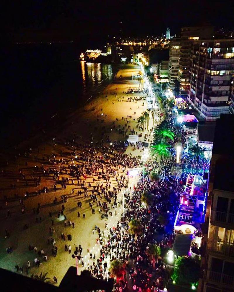 aerial view of several party-goers enjoying Benidorm Nightlife 