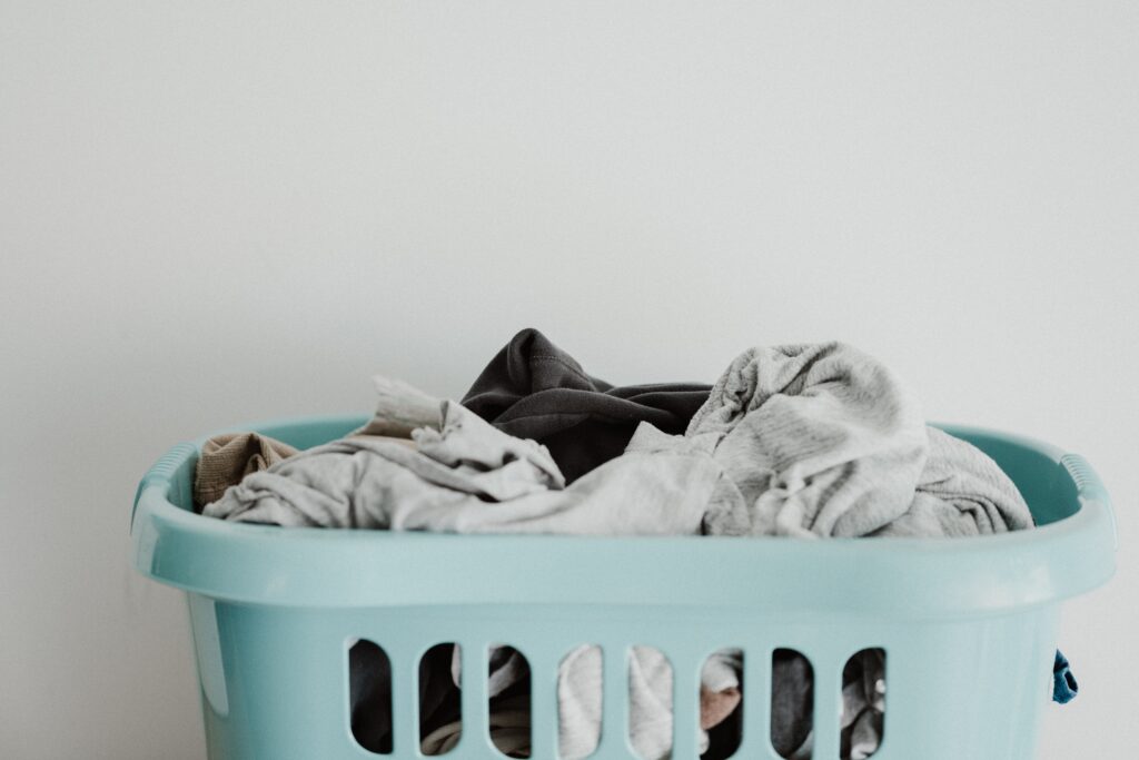 photo of basket full of laundry