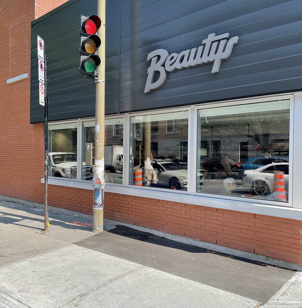 Exterior sign of Beaut's, n iconic breakfast restaurant in downtown Montreal, Canada