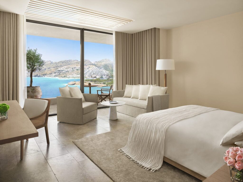 deluxe room with stunning views the sea at the Bodrum edition hotel