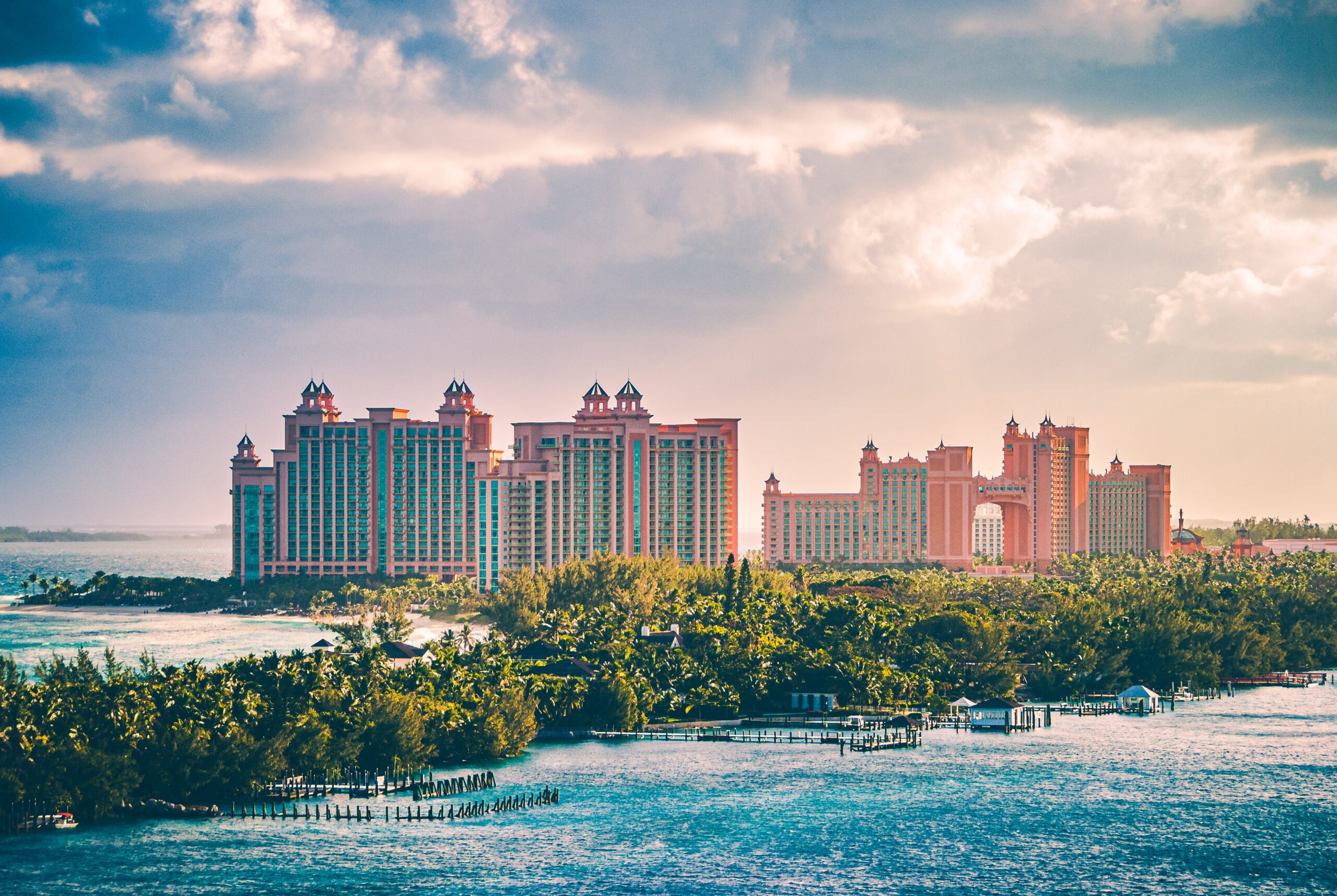 photograph of the famous royal at Atlantis resort located in Nassau Bahamas