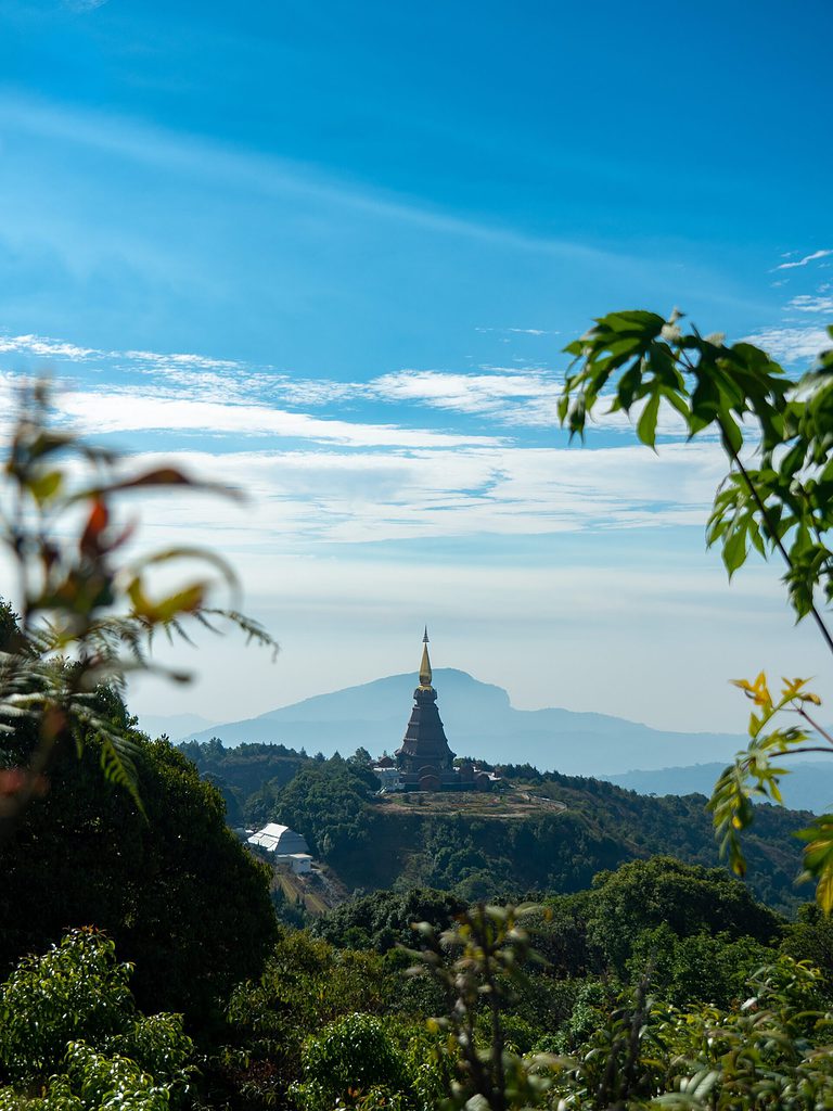 mountains in the distance full of dense green forests in Chiang Mai, Thailand