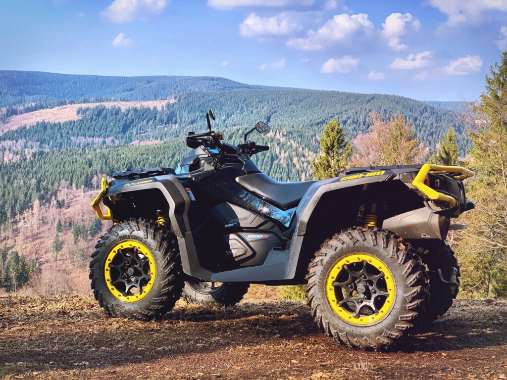 atv parked on the hills of ensenada, mexico