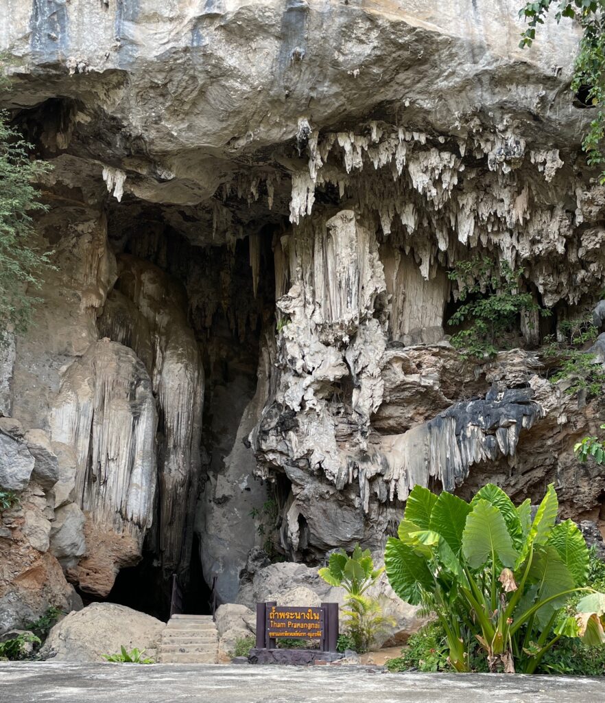 exterior view of the famous diamond cave in Railay Beach, Krabi
