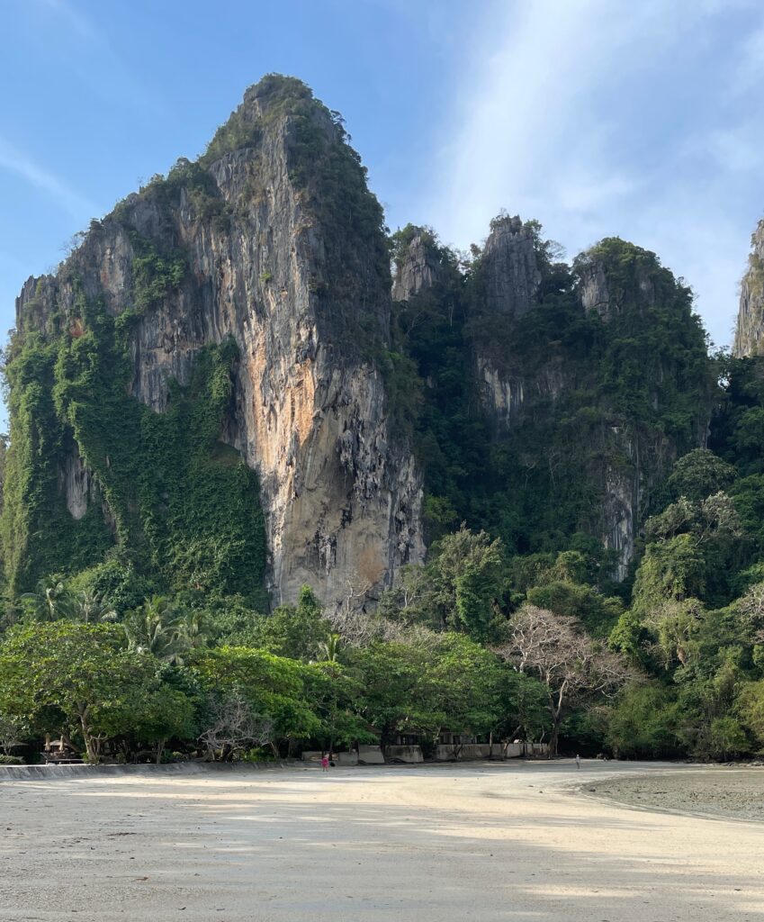 the end of Railay west beach on one side