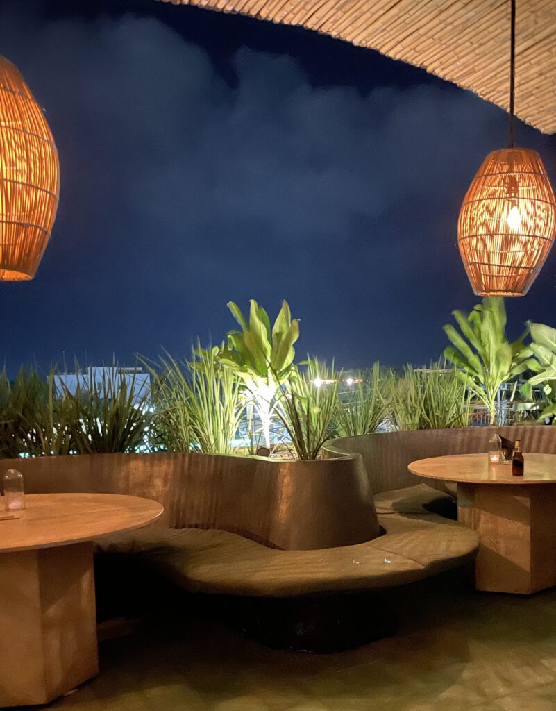 dim lit rooftop bar in Tulum's Centro area