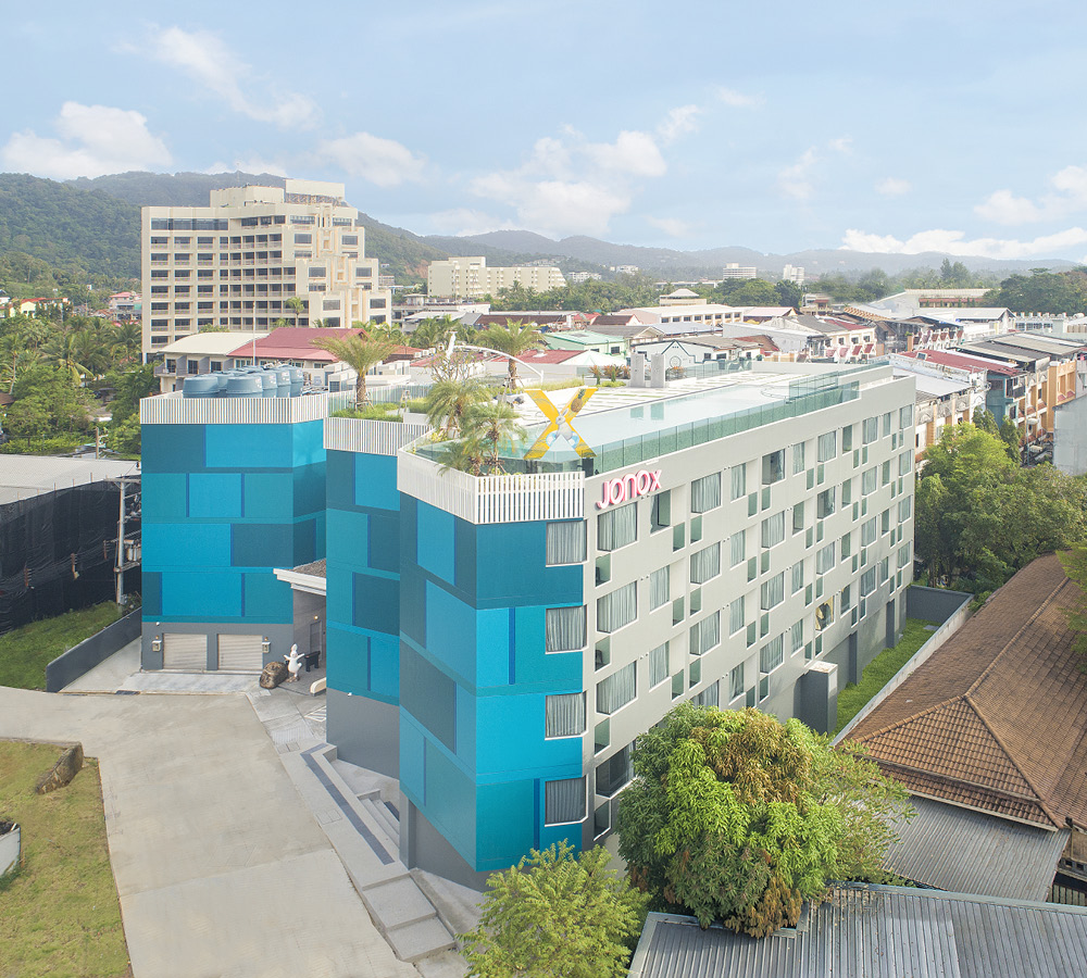 aerial photo of the JonoX Phuket Karon hotel