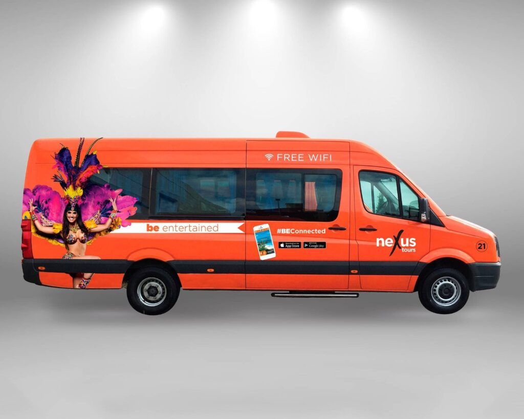 shared shuttle bus from Cancun via Nexus Tours Mexico 