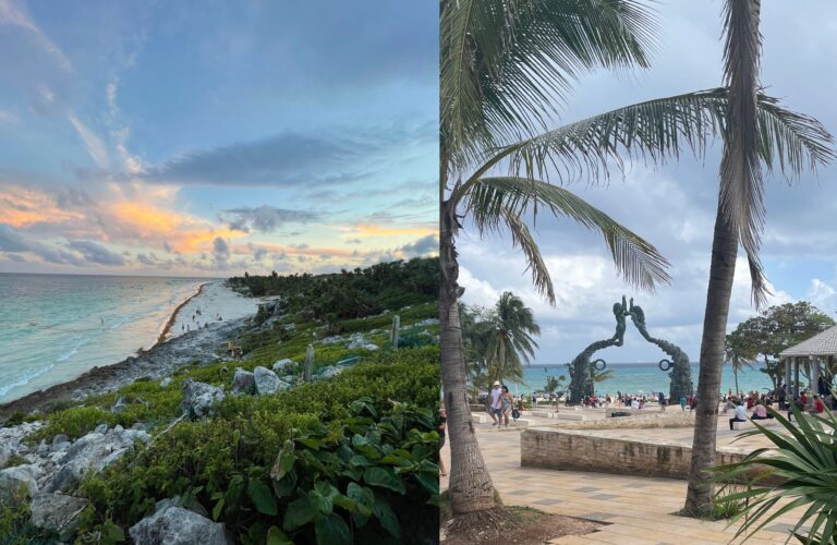 two most famous attractions in Tulum vs Playa Del Carmen side by side