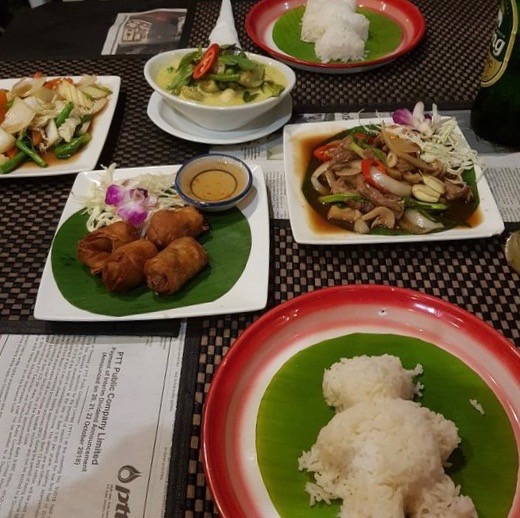 several various Thai dishes being served at Bai Toey in Karon Beach, Phuket