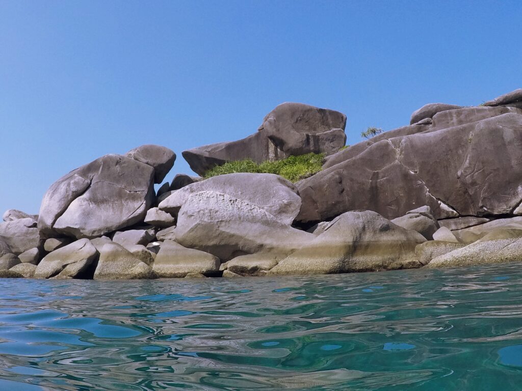large rock formations on the shores of Similan Islands in Thailand