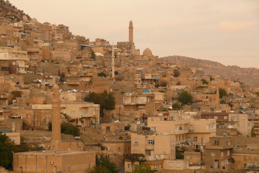 city views of the hilly ancient city of Mardin, Turkey