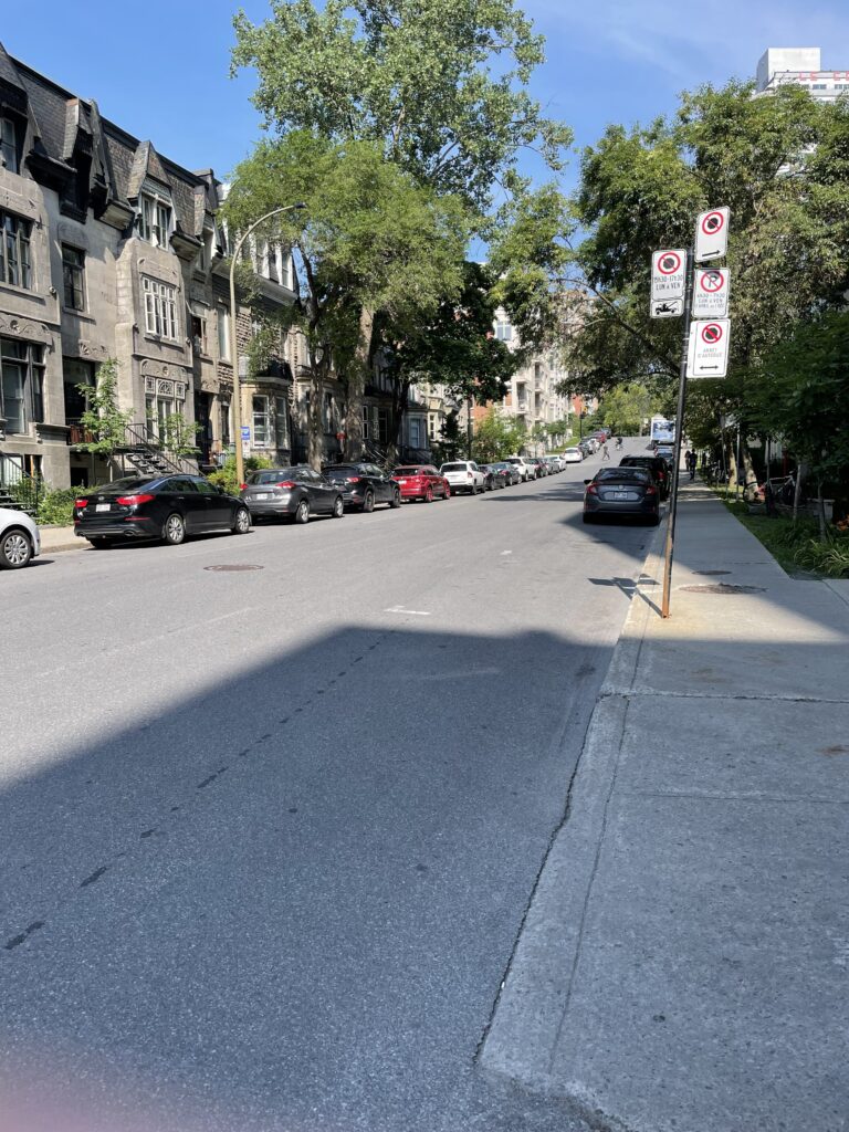 empty street during the Summer time in Montreal