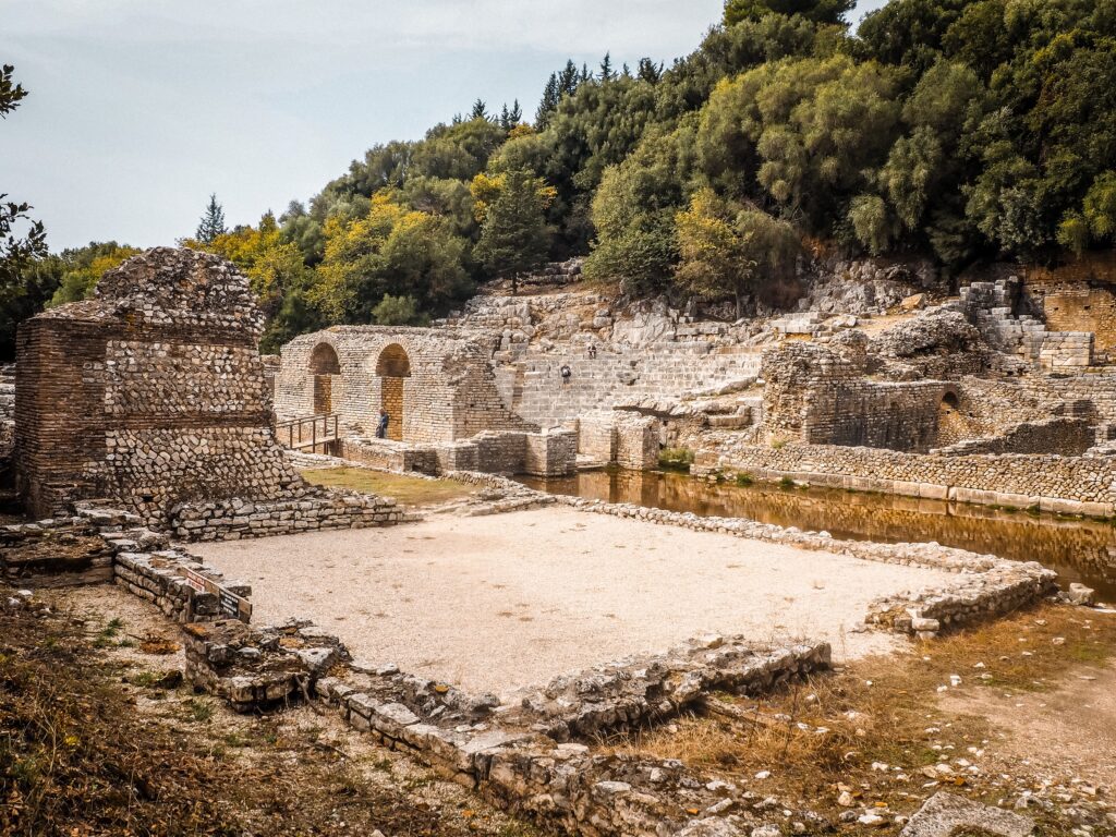 historic archaeological site at Butrint National Park in Ksamil Albania 