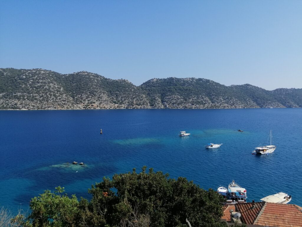 far views of the luscious green island of Kekova in Turkiye 