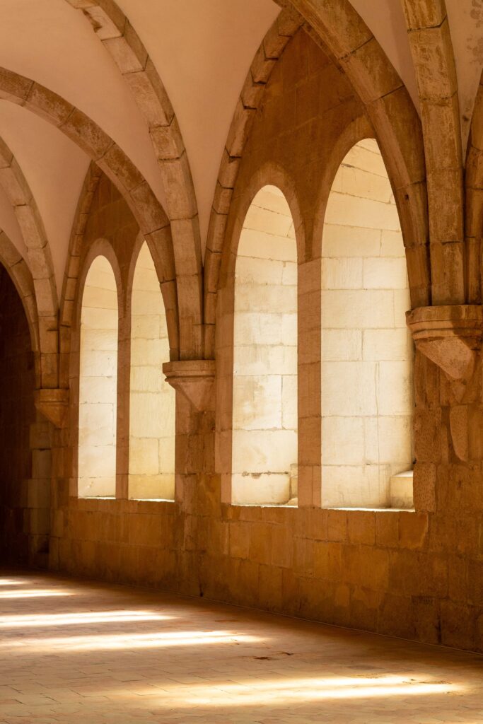 inside the famous monastery in Alcobaca, Portugal 