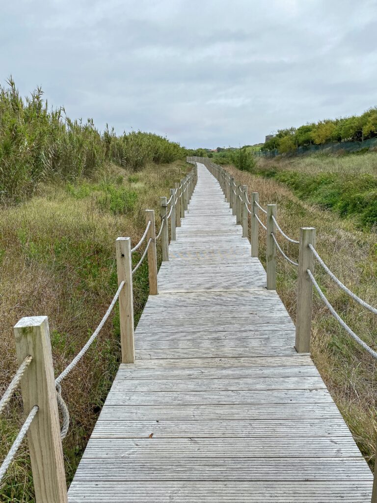 beautiful beach pathway in Póvoa de Varzim, Portugal