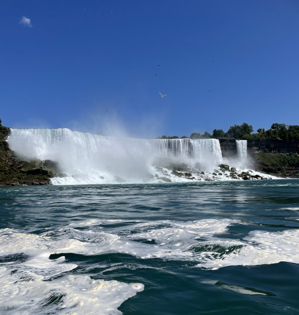 views of Niagara Falls from the Canada side on a sunny day 