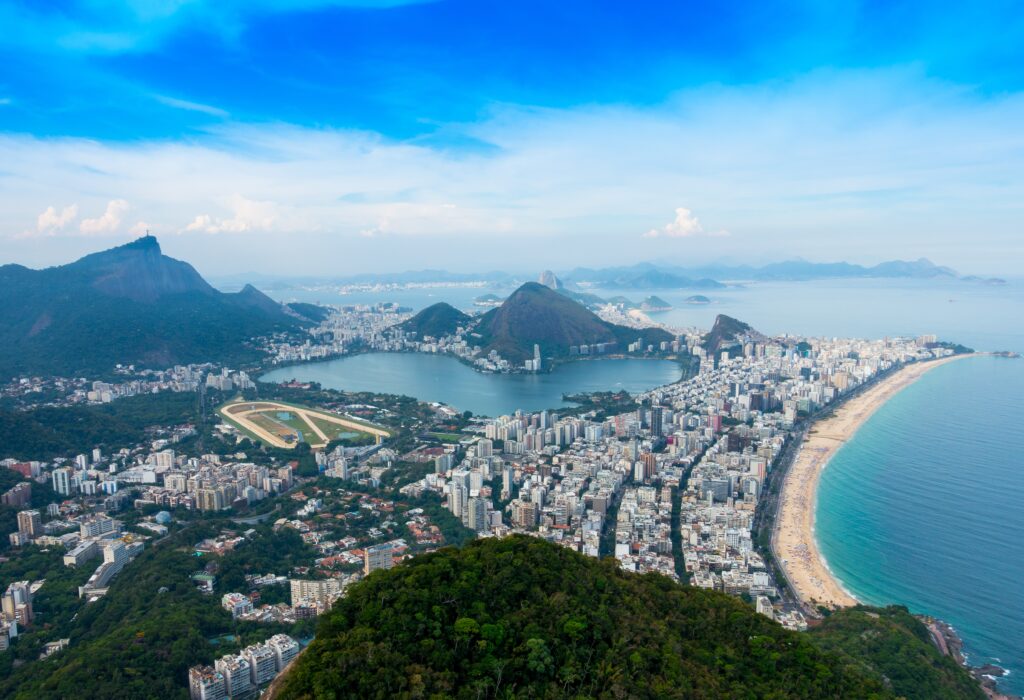 stunning aerial views of the entire city of Rio de Janeiro, Brazil