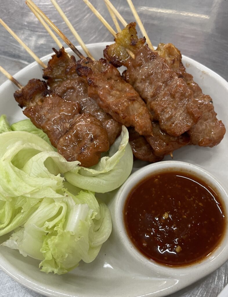 grilled beef satay from Rummit 1 restaurant in Chiang Mai