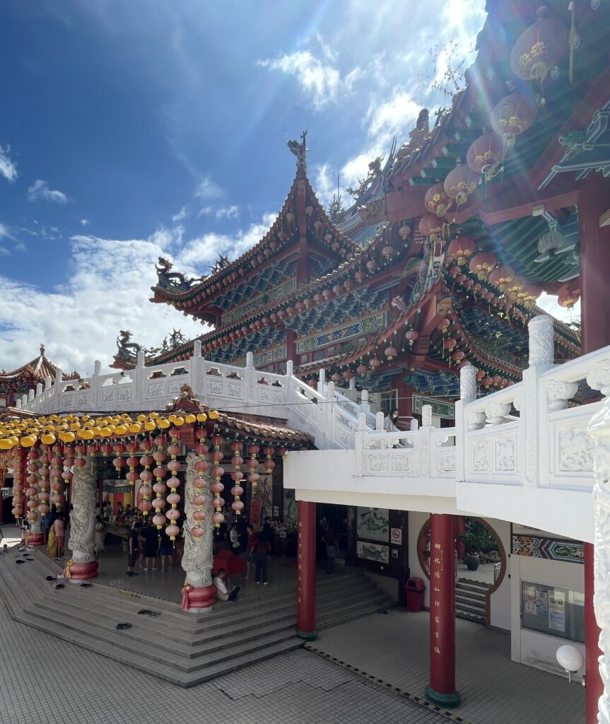 the beautiful Thean Hou Temple, a popular Chinese Temple in Kuala Lumpur on a sunny day 