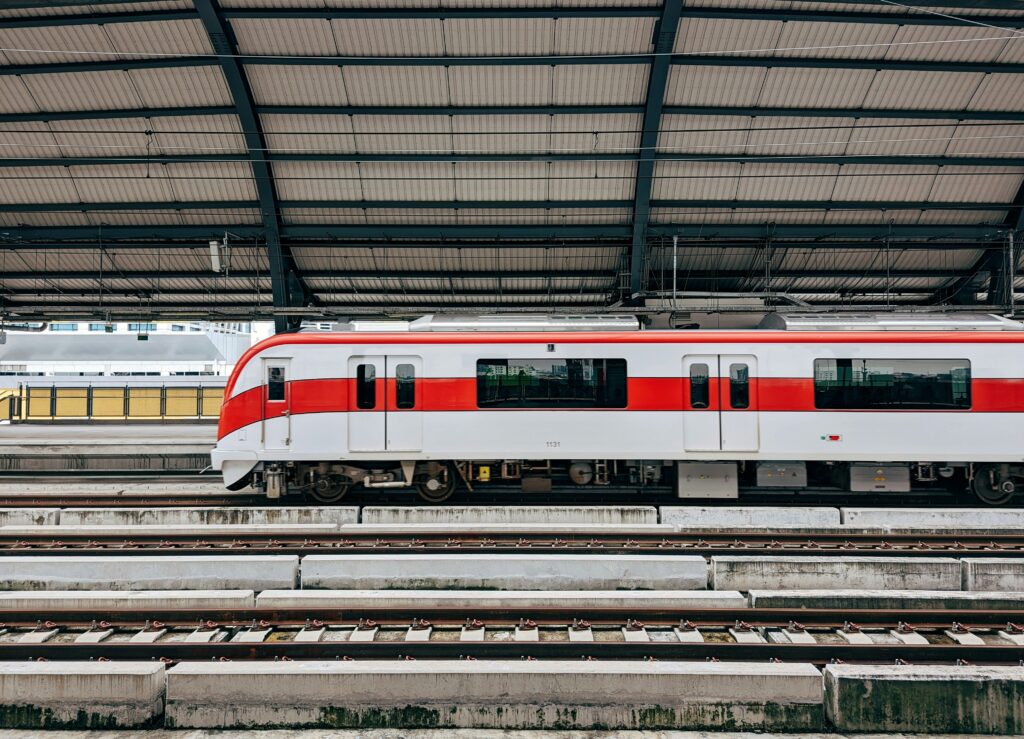 train passing by in bangkok