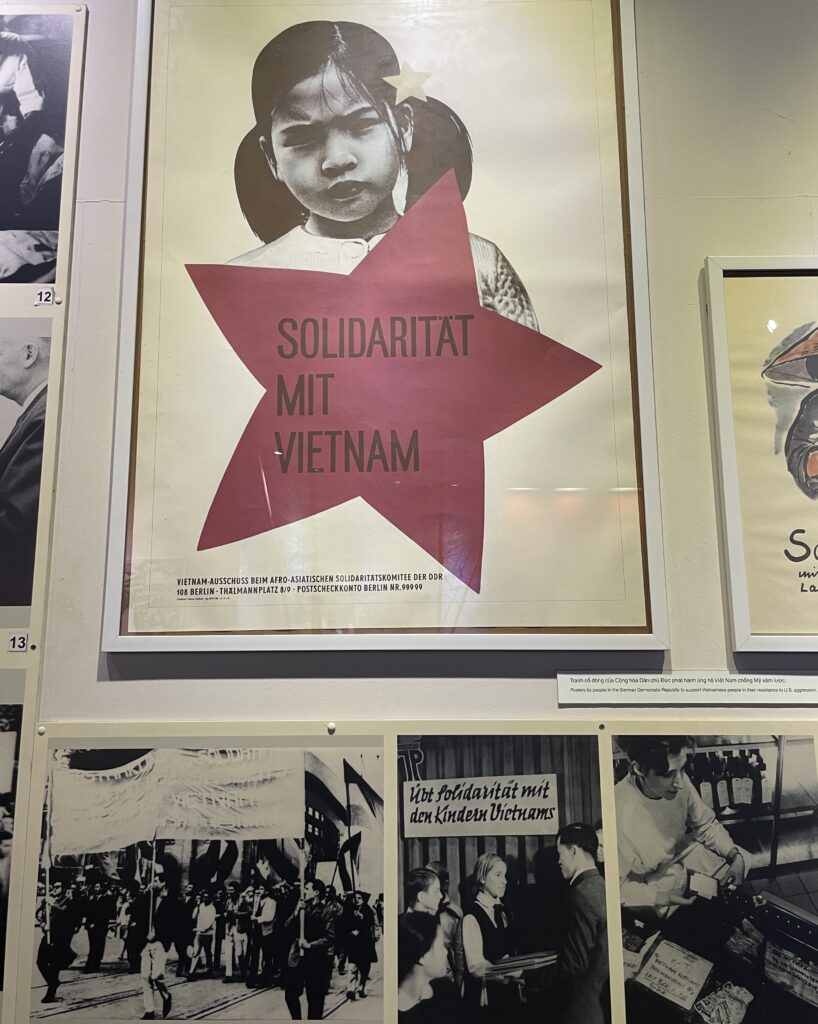 Sign reading “Solidarity with Vietnam” on display at the War Remnants Museum in Ho Chi Minh City