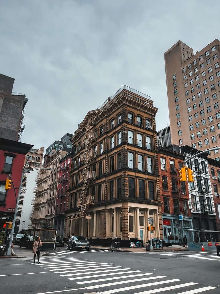 a building in SoHo NYC on a cloudy day