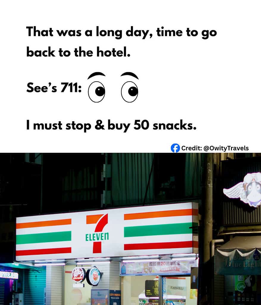funny meme describing how addicting Thai 7-Eleven snacks are