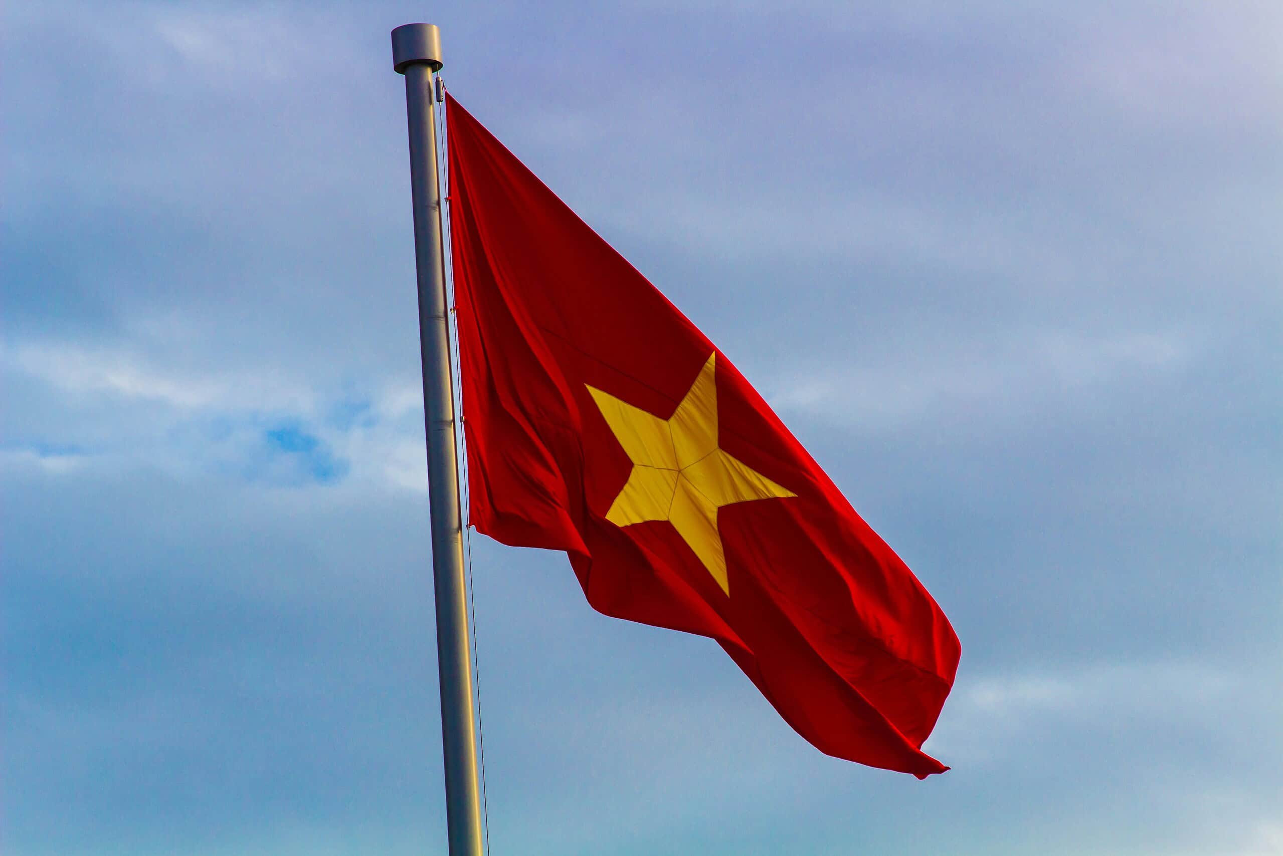The flag of Vietnam flying high
