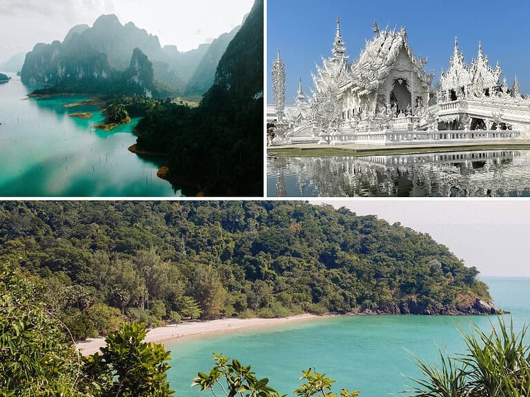 a series collage of beautiful destinations in Thailand