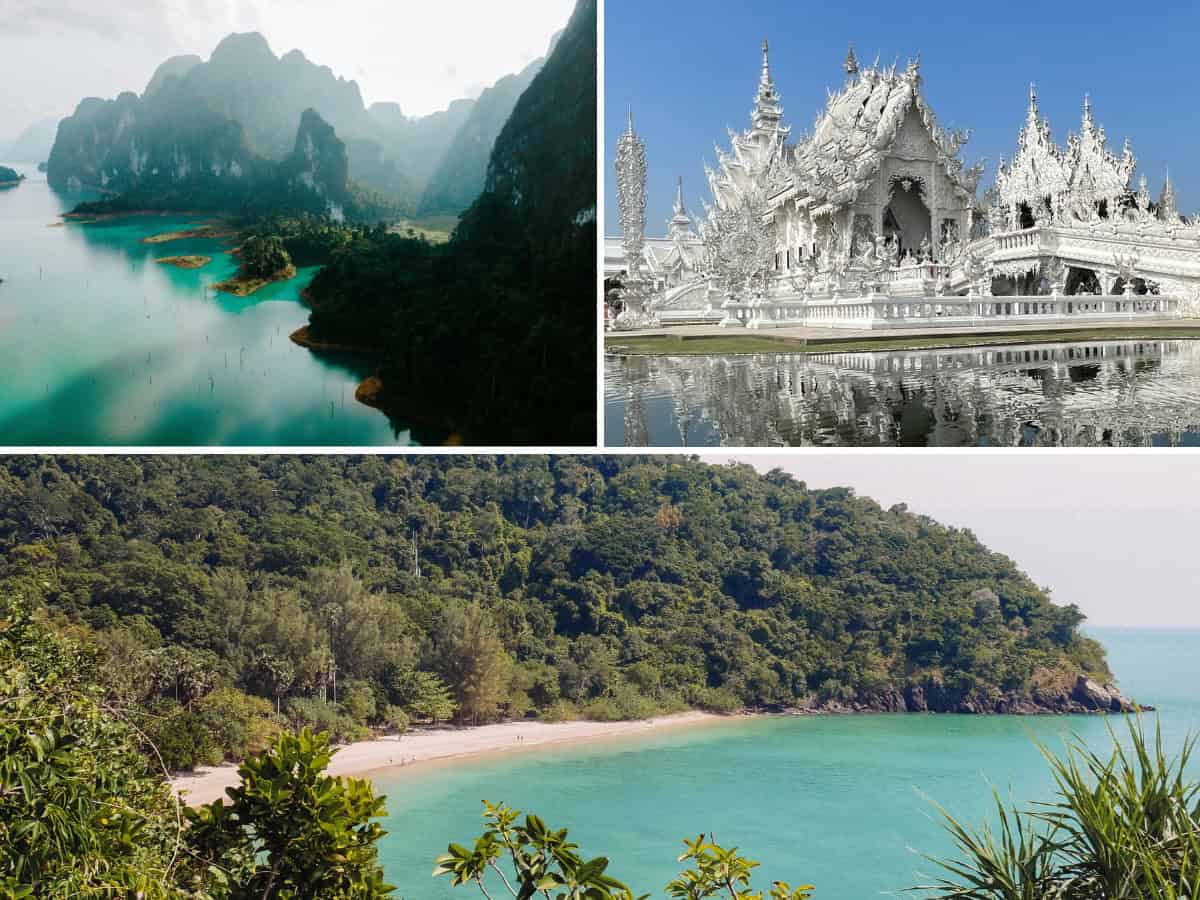 a series collage of beautiful destinations in Thailand