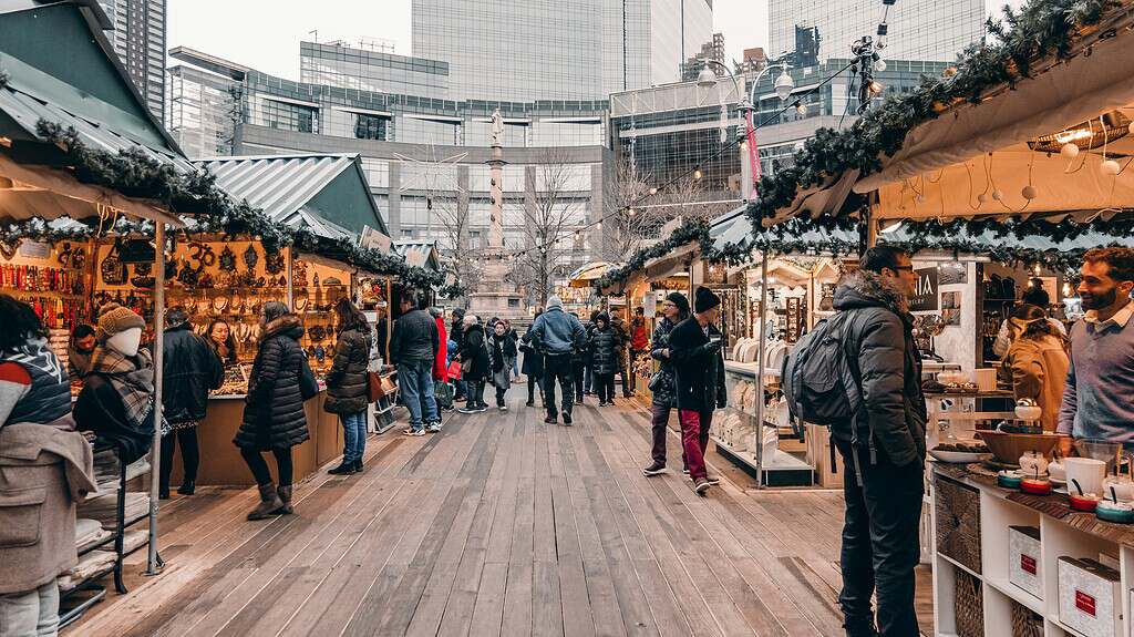 Columbus circle Christmas market in NYC