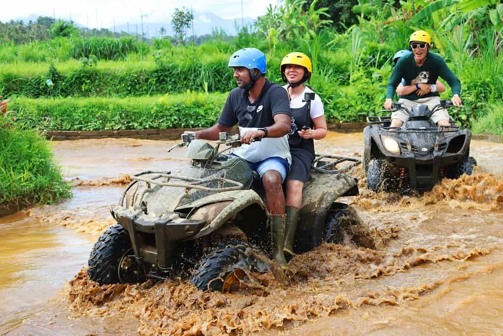 Atv crossing in the jungles of Bali