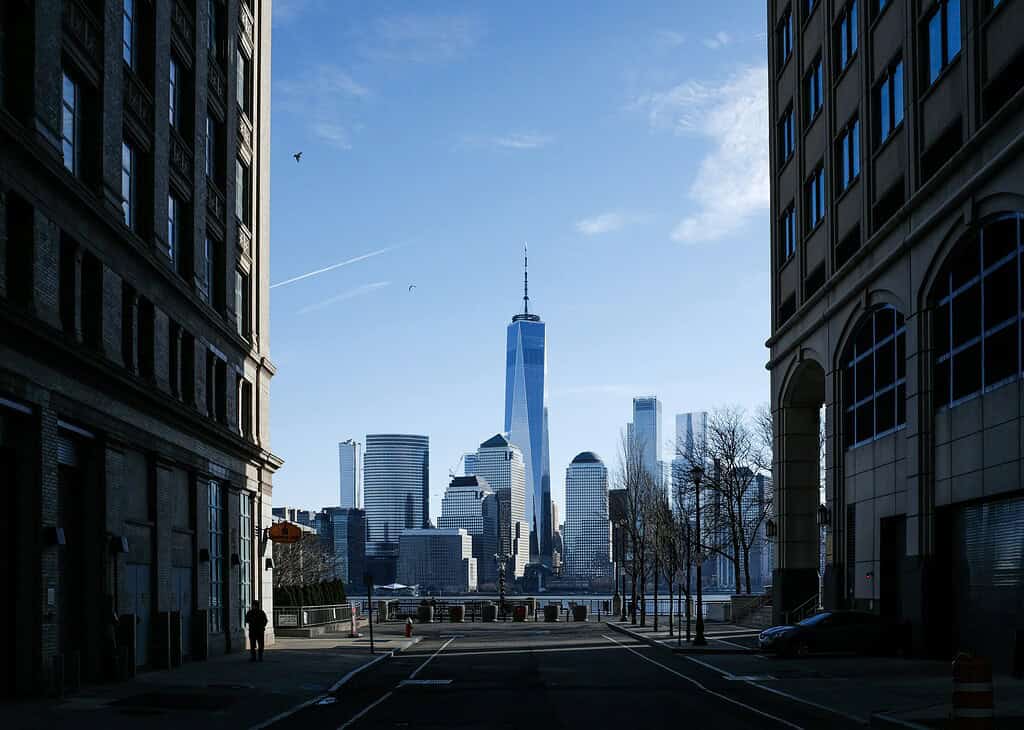 views of main land Manhattan from Jersey city 