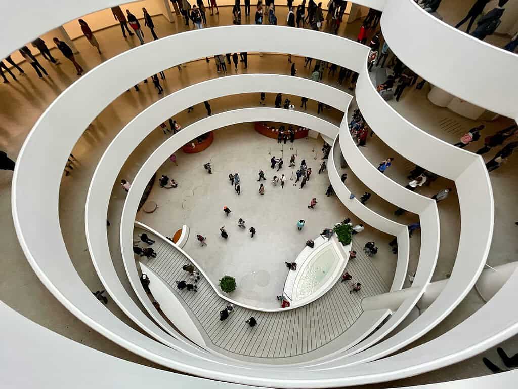 a unique view of the Guggenheim museum from inside 