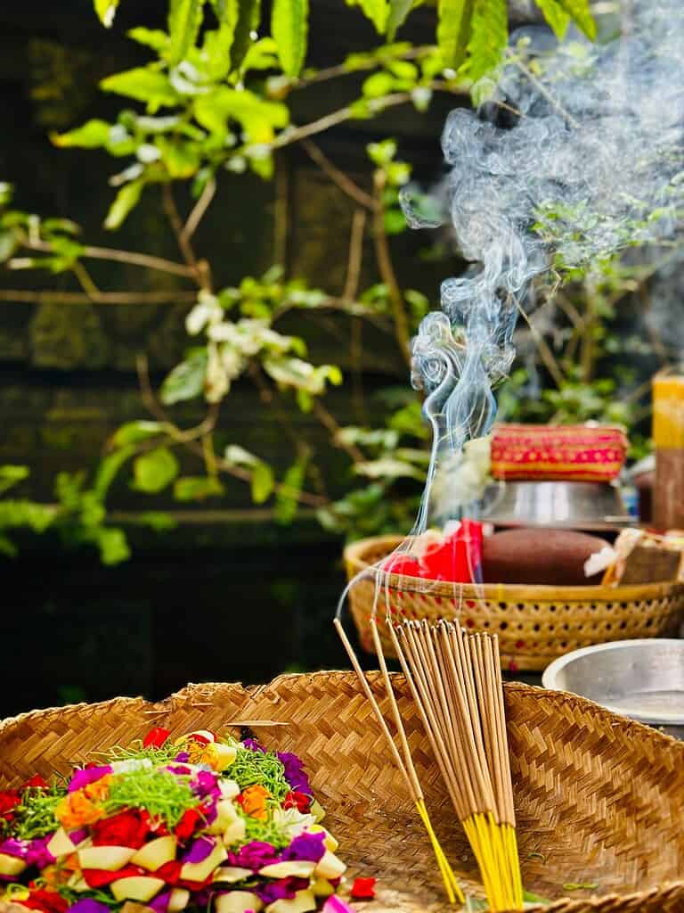 Incense burning at a shop in Bali