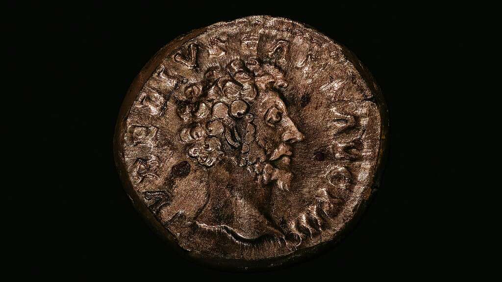 a close up of a Byzantine coin
