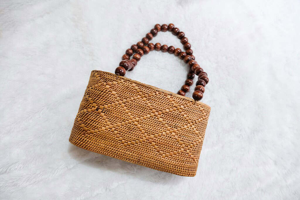 a small Rattan handbag from Bali