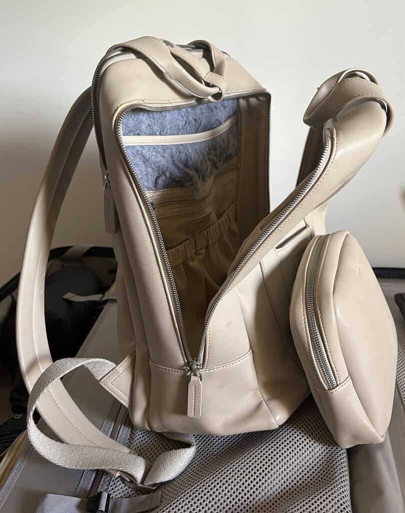 close up of the Monos backpack